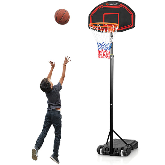 Infans Adjustable Kids Basketball Hoop Stand W/Durable Net Shatterproof Backboard Wheel