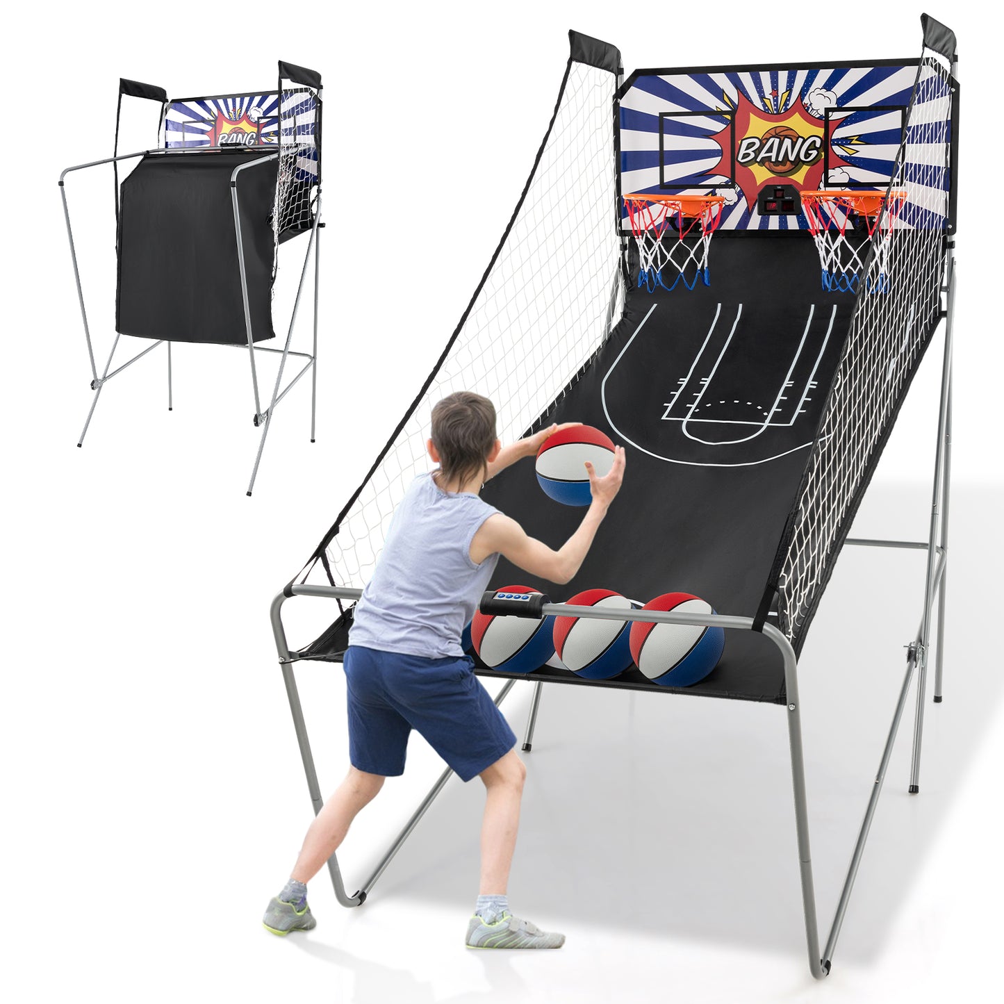 Infans Dual Shot Basketball Arcade Game w/8 Game Modes Arcade Sound Electronic Scoring