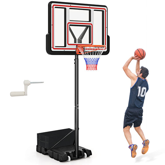 Infans 7.4-10 FT Basketball Hoop Outdoor System w/ 44 Inch Shatterproof PC Backboard