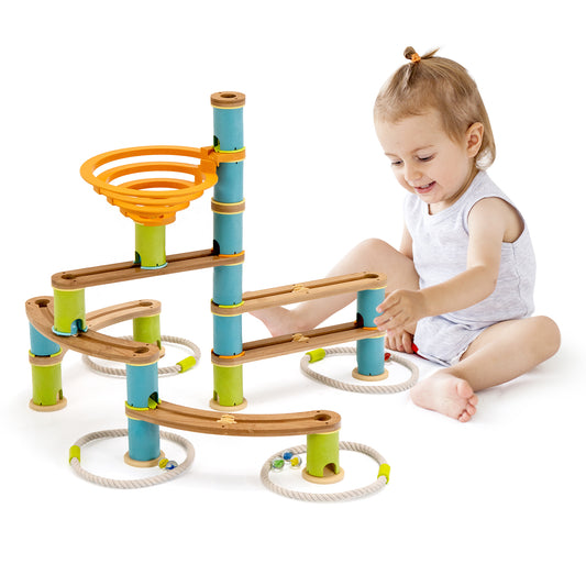 Infans Wooden Marble Run Construction 111PCS STEM Educational Learning Toys for Kid