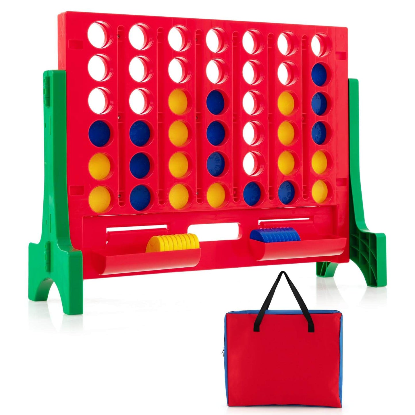 Infans Wall Mounted or Tabletop Giant 4 in a Row Jumbo 4-to-Score Connect Game SetGreen / Red
