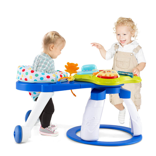 Infans 3 in 1 Baby Stationary Activity Center Walk-Around Kids Play Table SetBlue