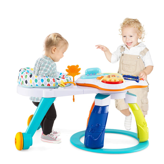 Infans 3 in 1 Baby Stationary Activity Center Walk-Around Kids Play Table SetMulti-color