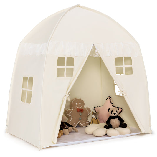 Infans Kids Play Tent Girls Boys Princess Castle Portable Indoor Outdoor PlayhouseBeige