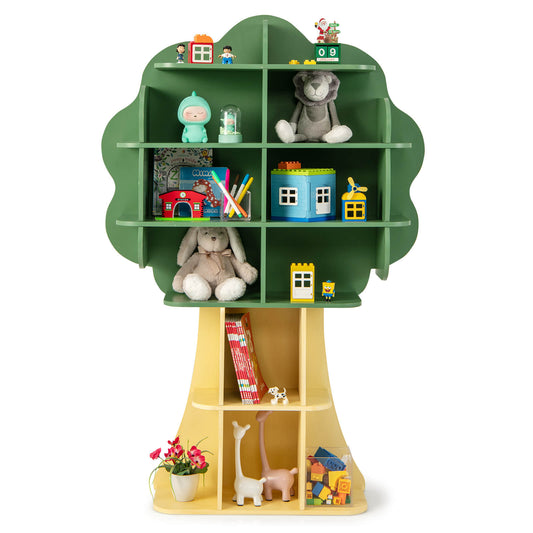 Infans Tree Bookcase Kids 6-Tier Toy Storage Organizer with Open Storage Shelves
