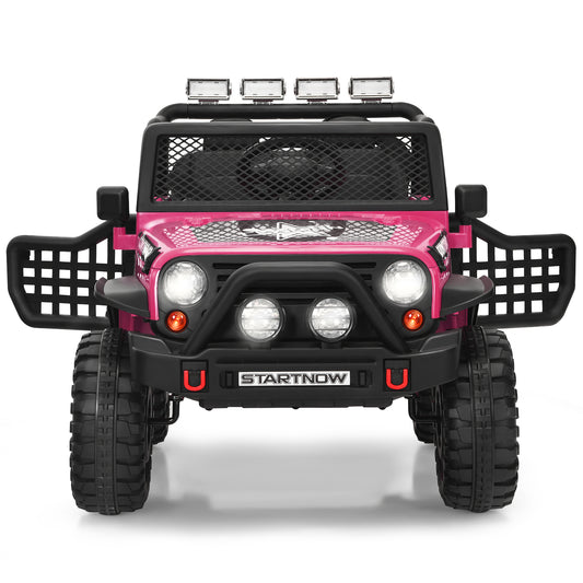 Infans 12V Kids Ride On Truck Remote Control Electric Car w/Lights&Music Pink