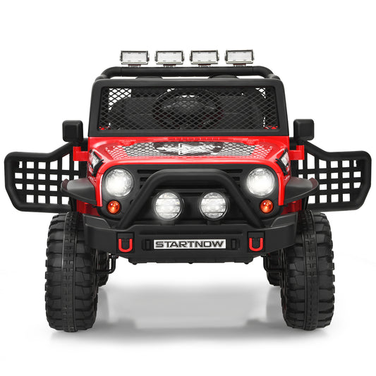 Infans 12V Kids Ride On Truck Remote Control Electric Car w/Lights&Music Red