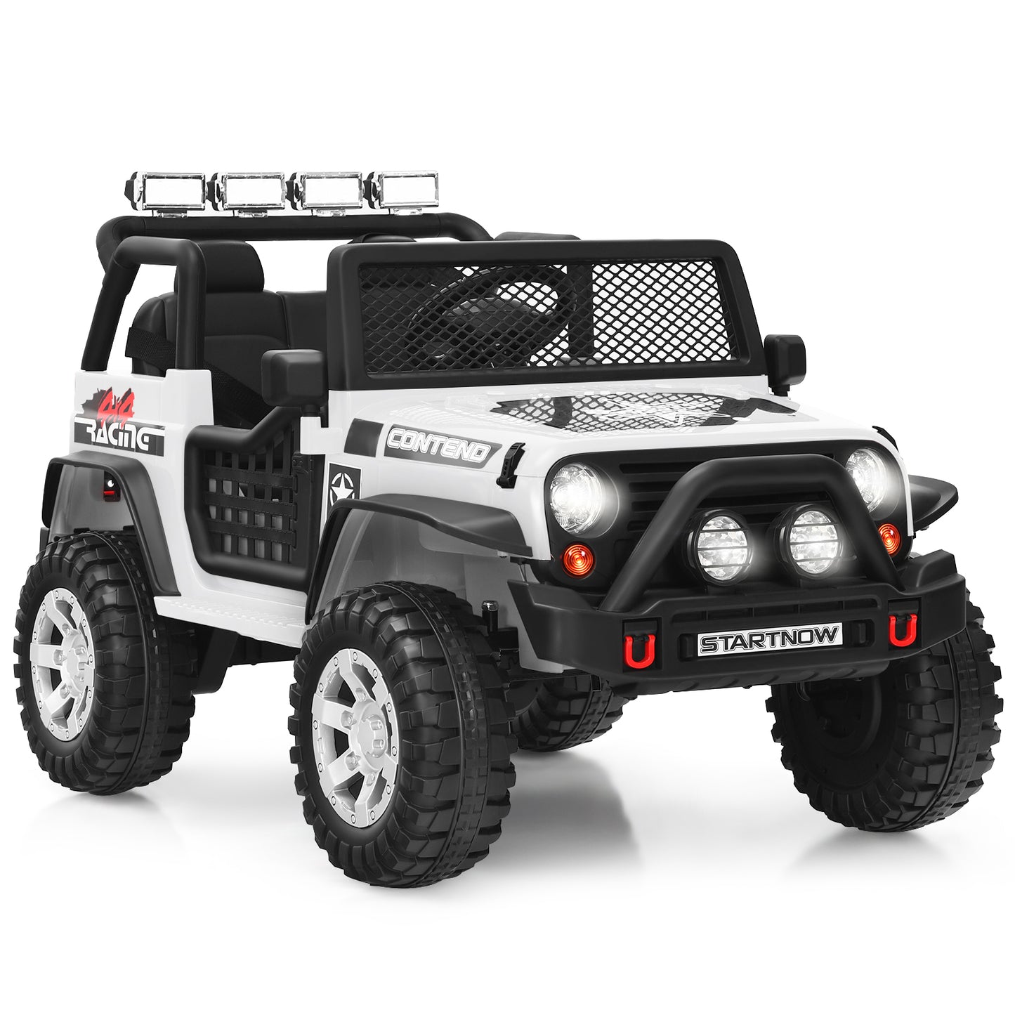 Infans 12V Kids Ride On Truck Remote Control Electric Car w/Lights&Music White