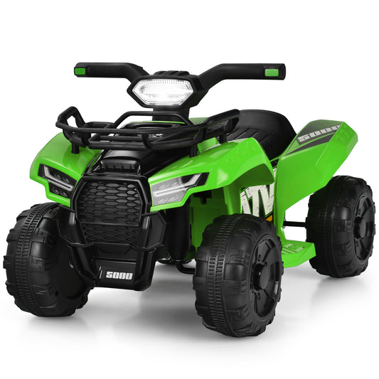 Infans 6V Kids ATV Quad Electric Ride On Car Toy Toddler w/LED Light&MP3 Green