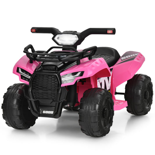 Infans 6V Kids ATV Quad Electric Ride On Car Toy Toddler w/LED Light&MP3 Pink