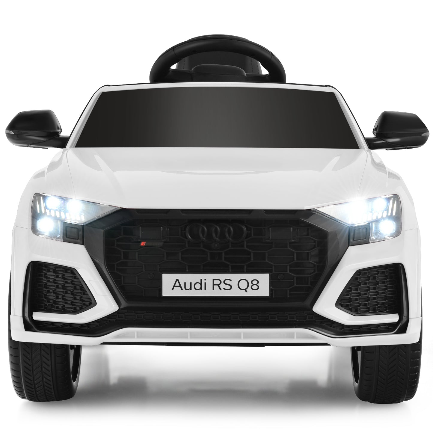 Infans Kids Ride On Car 12V Licensed Audi RS Q8 with Remote Control Lights Music White