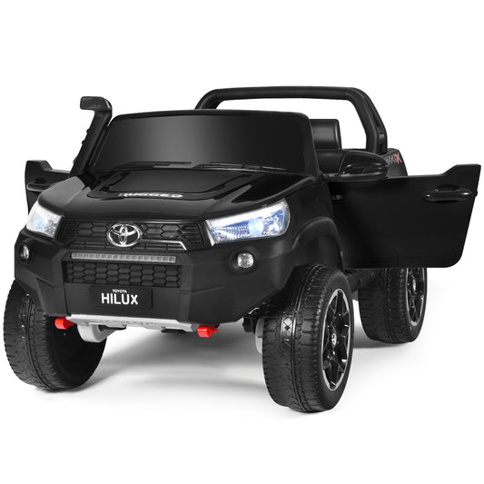 Infans 2*12V Licensed Toyota Hilux Ride On Truck Car 2-Seater 4WD Remote Painted Black