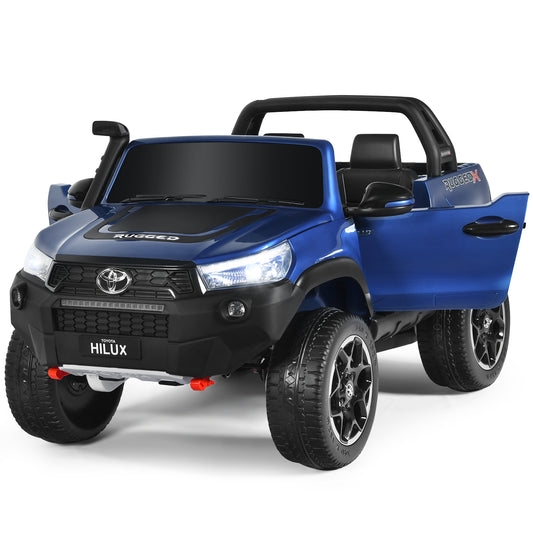 Infans 2*12V Licensed Toyota Hilux Ride On Truck Car 2-Seater 4WD Remote Painted Blue