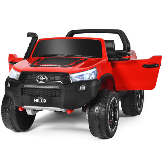 Infans 2*12V Licensed Toyota Hilux Ride On Truck Car 2-Seater 4WD w/ Remote Painted Red