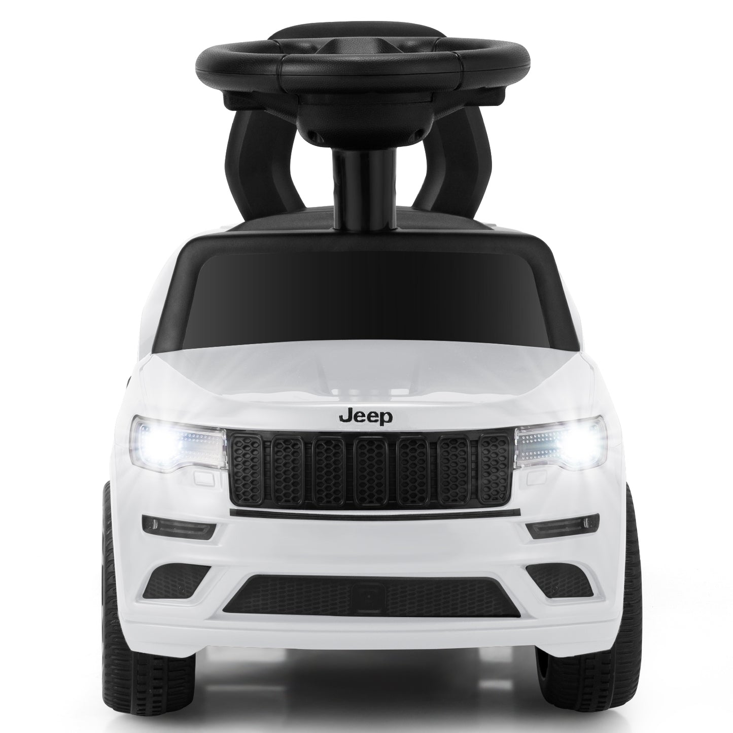 Infans Licensed Jeep Ride on Car Foot to Floor Push Car w/ Under Seat Storage White