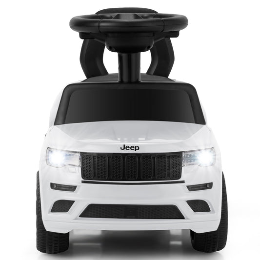 Infans Licensed Jeep Ride on Car Foot to Floor Push Car w/ Under Seat Storage White