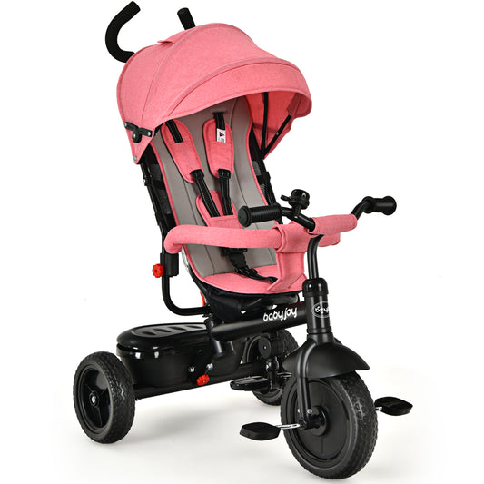 Infans 4-In-1 Baby Tricycle Kids Stroller w/ Adjustable Push Handle Pink