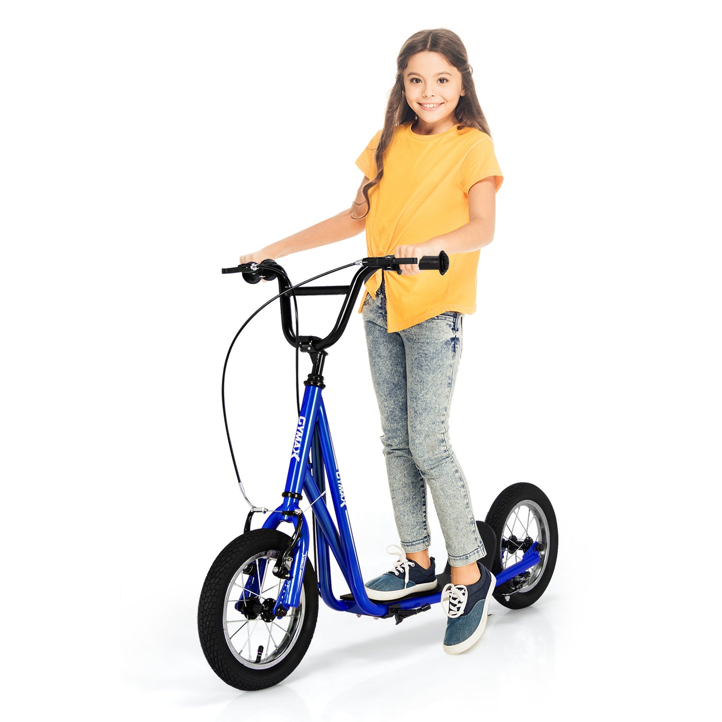 Infans Kick Scooter Carbon Steel Frame W/12inch Air Filled Wheel Youth Kids Multi-colorsNavy
