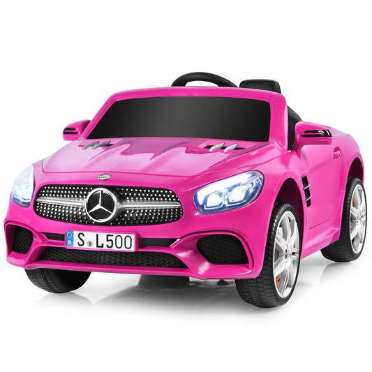 Infans 12V Kids Ride On Car Licensed Mercedes-Benz SL500 w/Remote Control & Music Pink