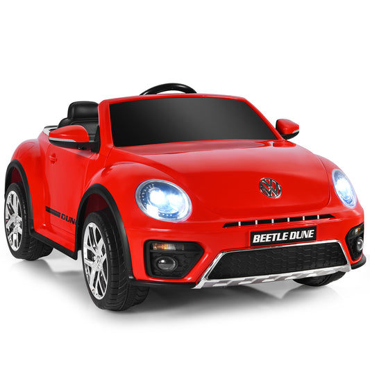 Infans 12V Licensed Volkswagen Beetle Kids Ride On Car w/ Remote Control&FM Radio Red