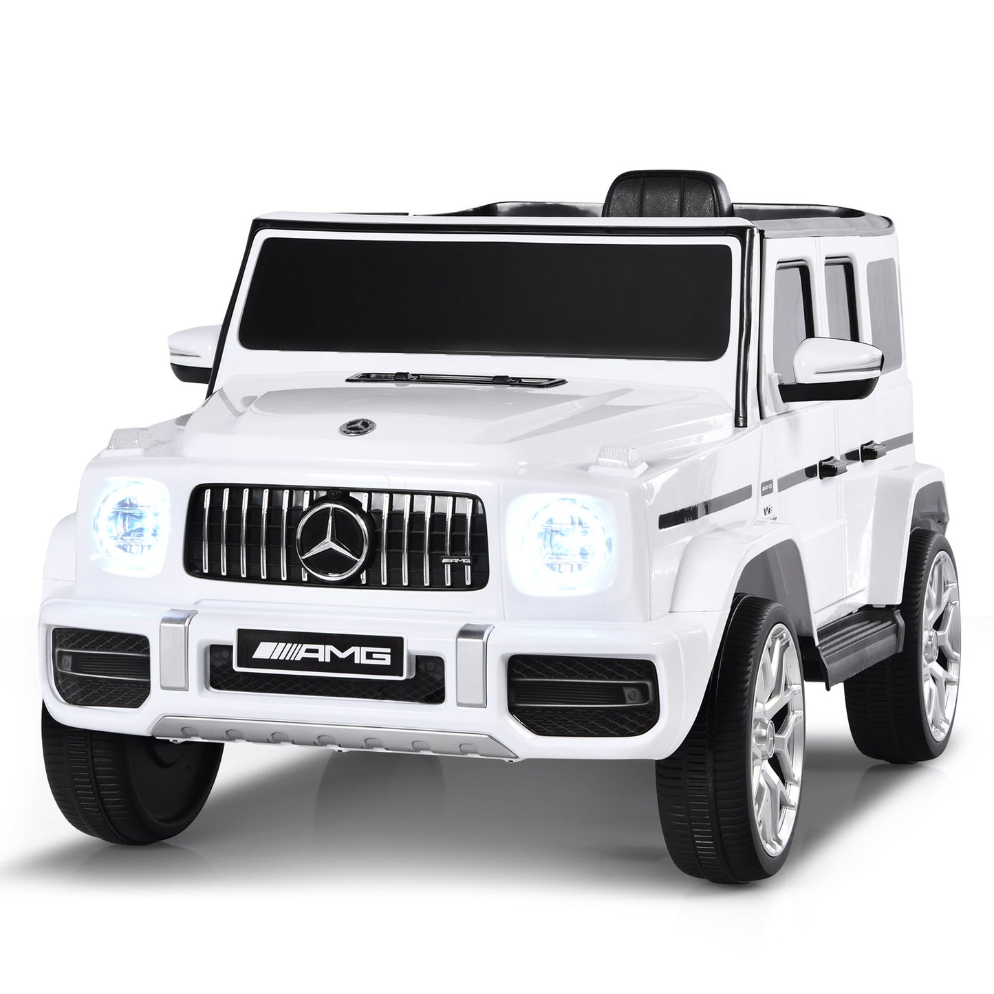 Infans 12V Kids Ride On Car Licensed Mercedes-Benz G63 withRemote Control and Music WhiteWhite