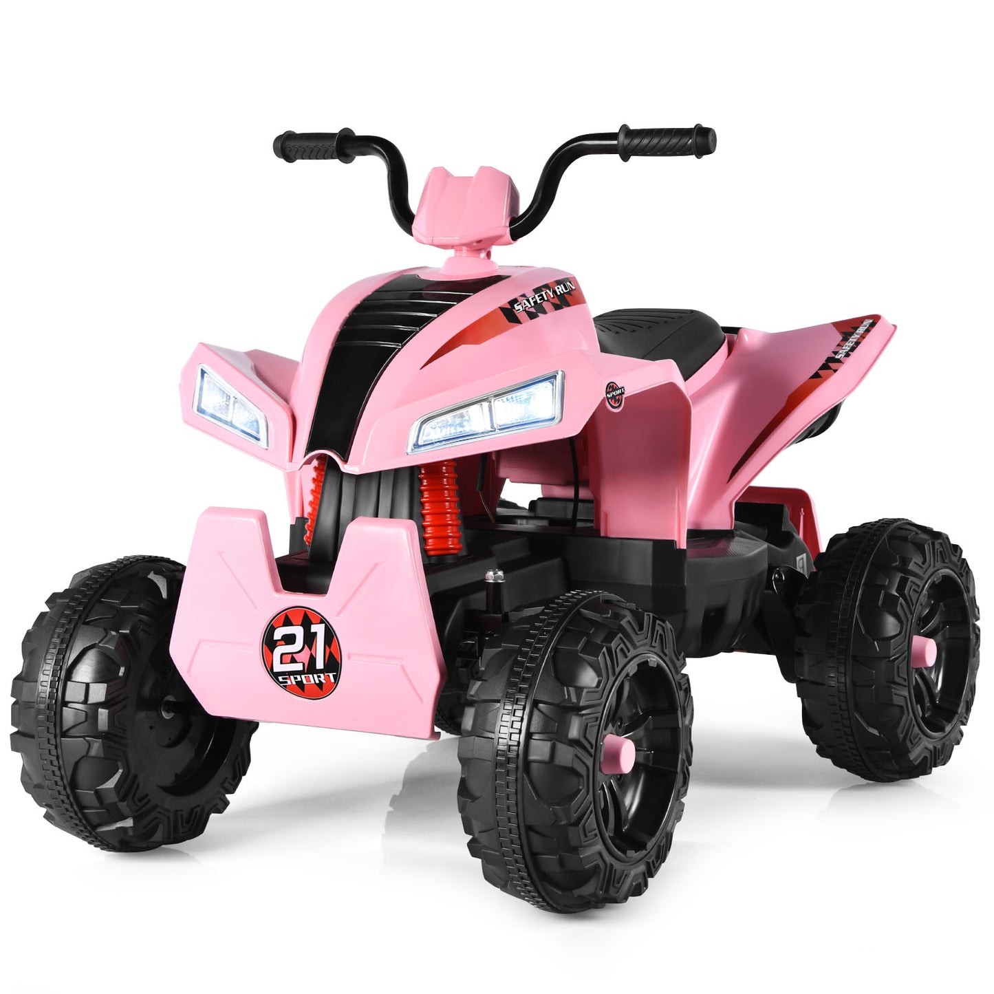 Infans Kids Ride On ATV 4 Wheeler Quad Spring Suspension w/ Lights&Music Pink
