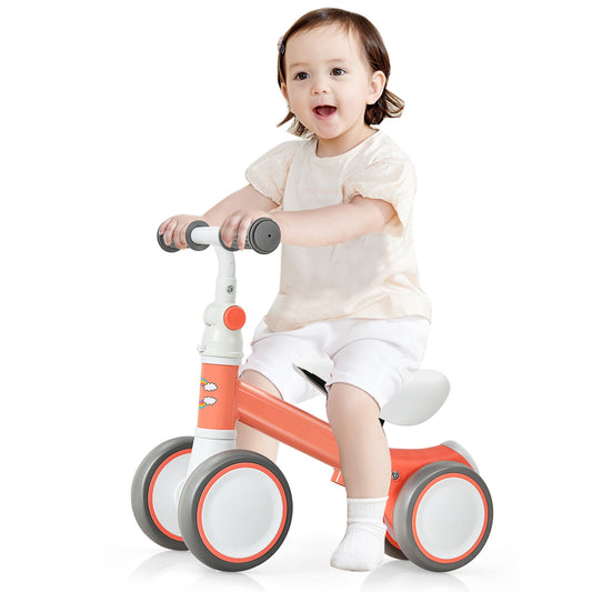 Infans Baby Balance 4-Wheel Bike Infant Walker No-Pedal Toddler Bicycle ToysPink