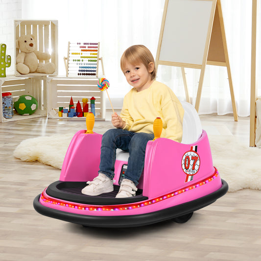 Infans 6V Kids Ride On Bumper Car Vehicle 360¡ã Spin Race Toy w/ Remote Control Pink