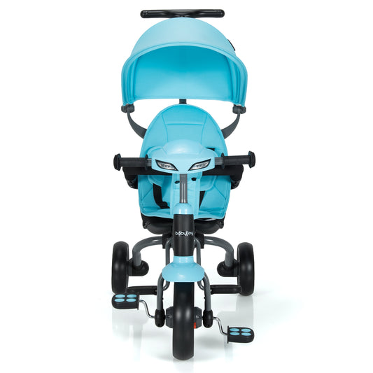 Infans 6-in-1 Foldable Baby Tricycle Toddler Bike Stroller W/ Adjustable Handle Blue