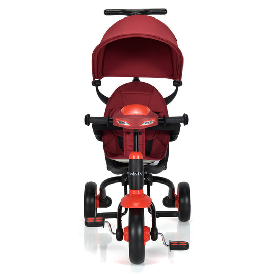 Infans 6-in-1 Foldable Baby Tricycle Toddler Bike Stroller W/Adjustable Push Handle Red