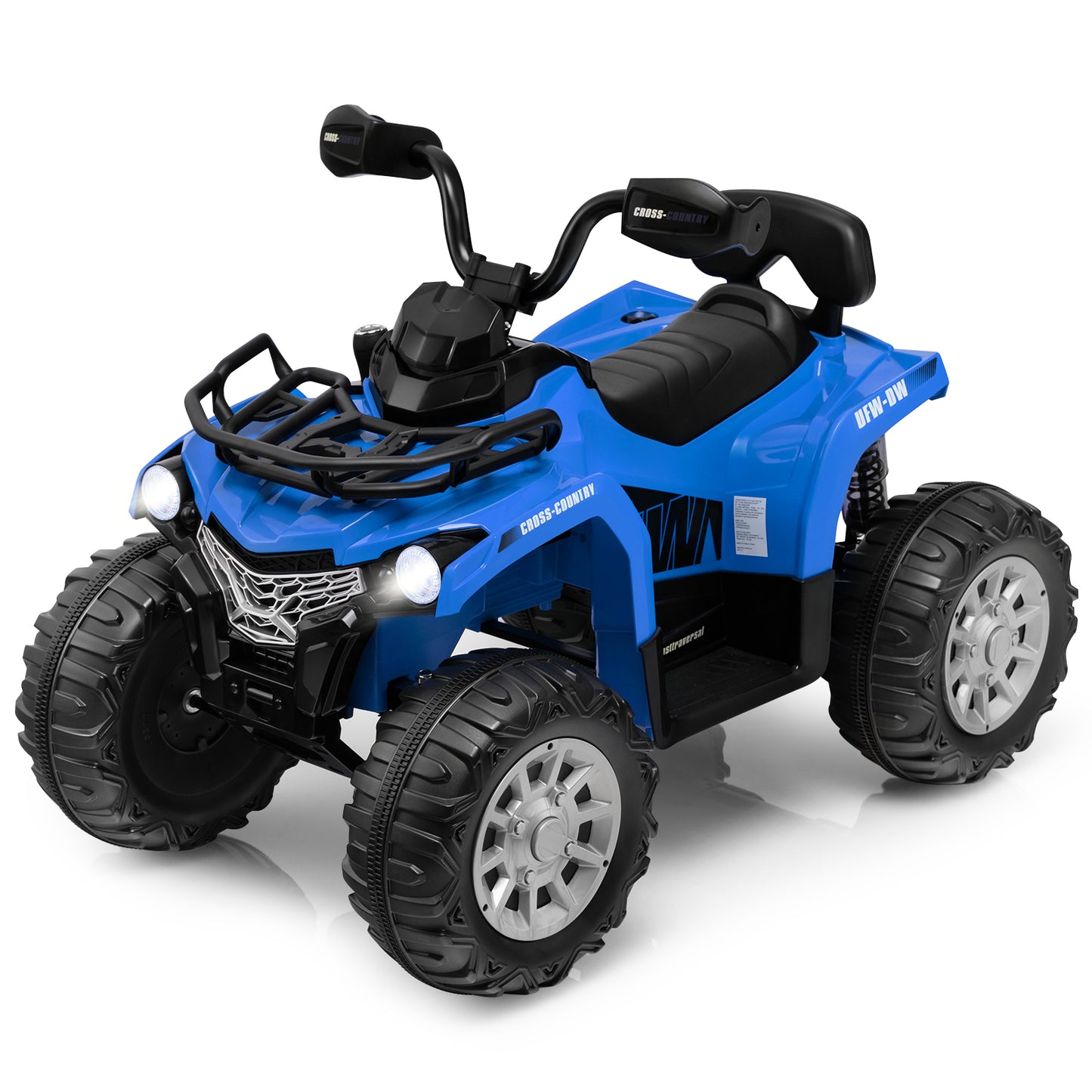 Infans 12V Kids Ride On ATV Electric 4-Wheeler Quad 2 Speeds w/ Mp3 & Headlights Blue