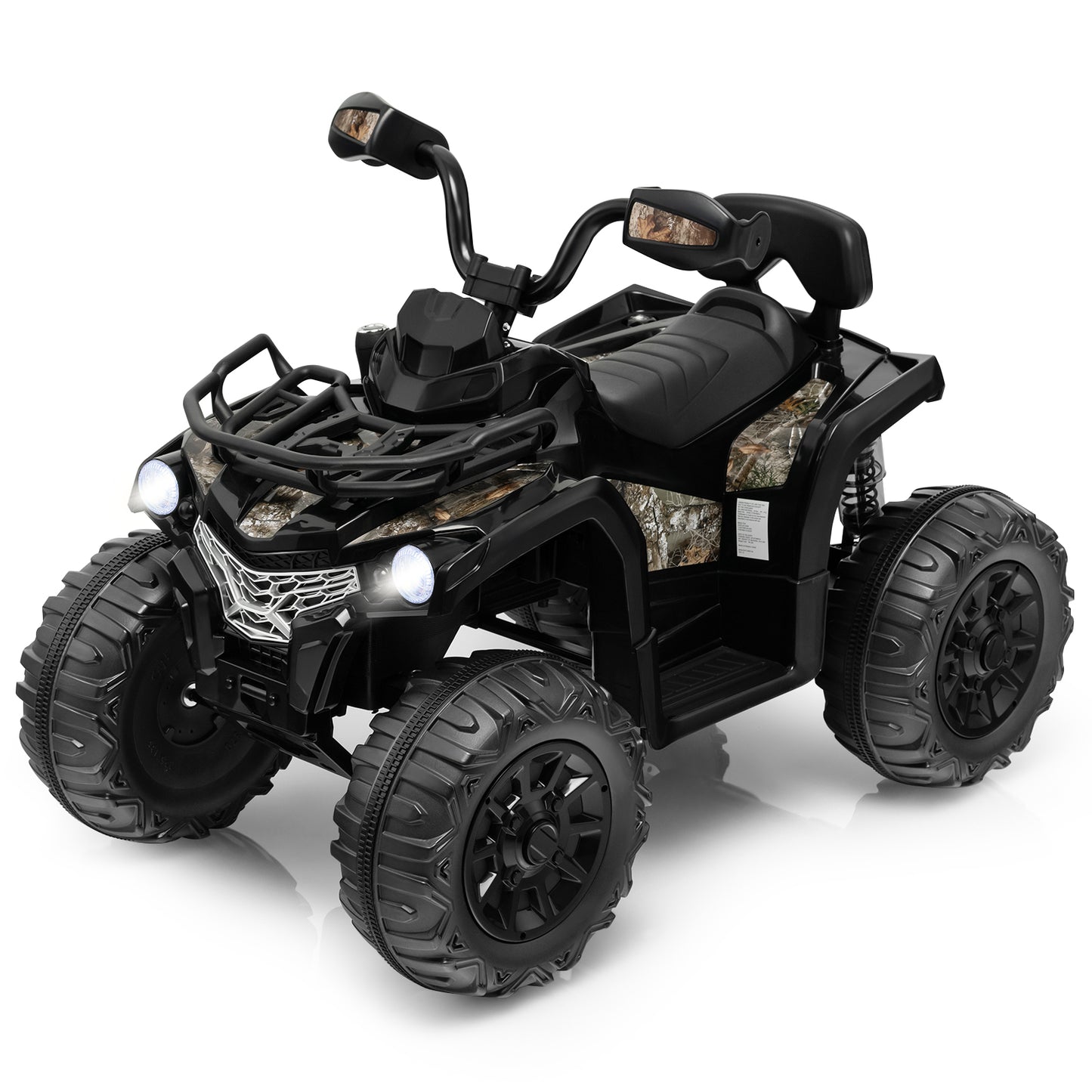 Infans 12V Kids Ride On ATV Electric 4-Wheeler Quad 2 Speeds w/ Mp3 & Headlights Black