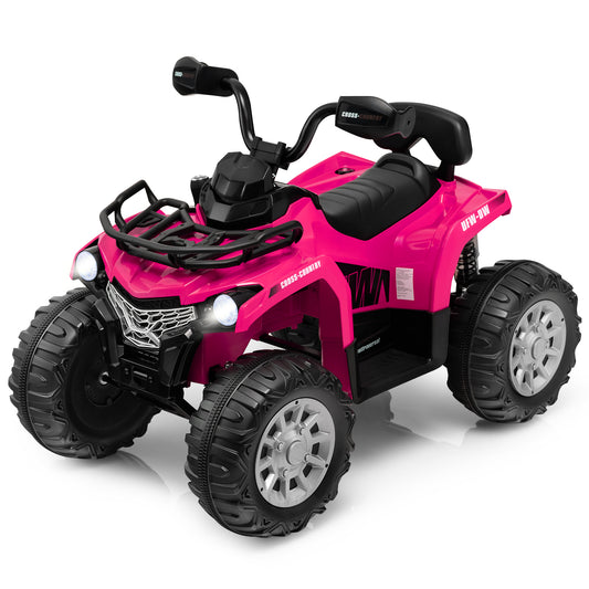 Infans 12V Kids Ride On ATV Electric 4-Wheeler Quad 2 Speeds w/ Mp3 & Headlights Pink