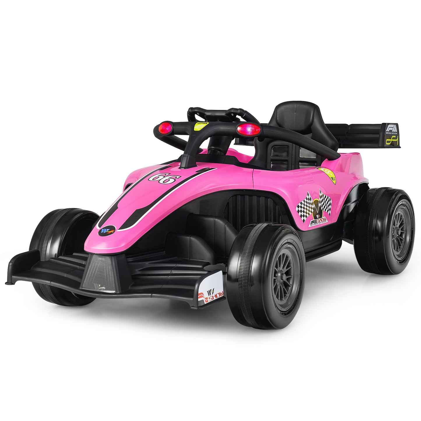 Infans 12V Kids Ride on Car Electric Racing Truck Remote Control w/ MP3 & Lights Pink
