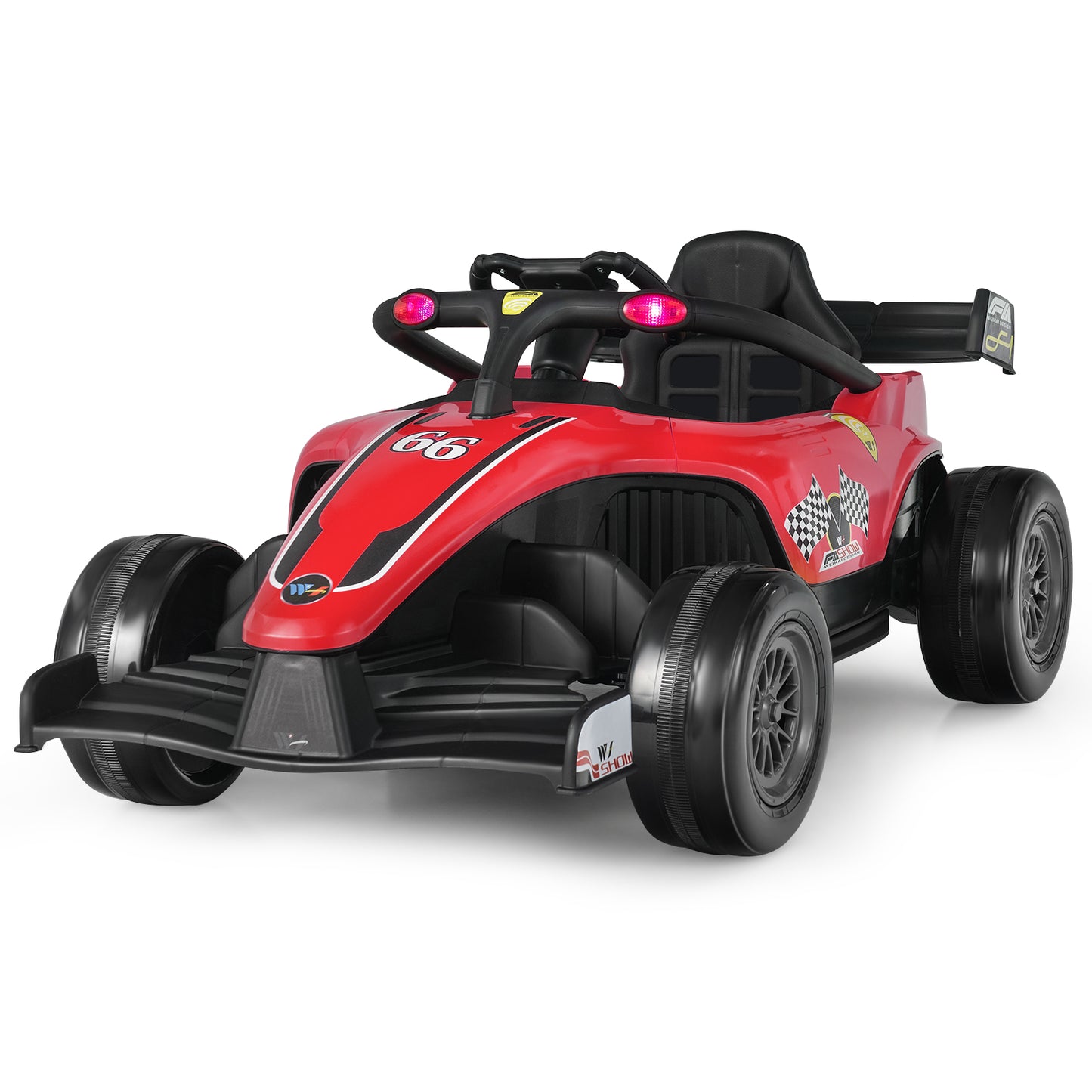 Infans 12V Kids Ride on Car Electric Racing Truck Remote Control w/ MP3 & Lights Red