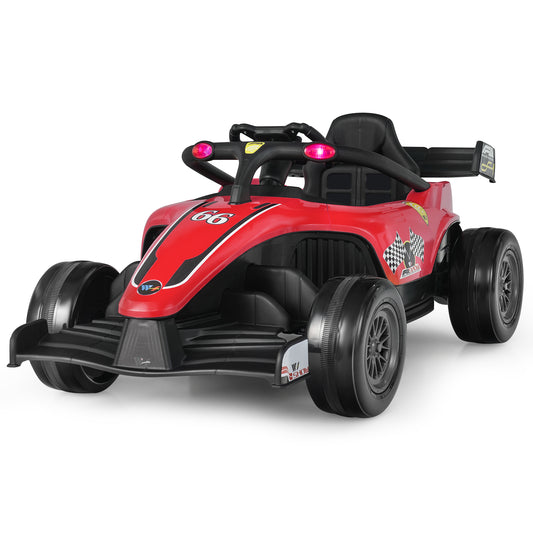 Infans 12V Kids Ride on Car Electric Racing Truck Remote Control w/ MP3 & Lights Red