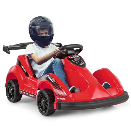 Infans 6V Battery Powered Go Kart Kids Ride On 4 Wheel Racer RC w/ Bumper & MusicRed