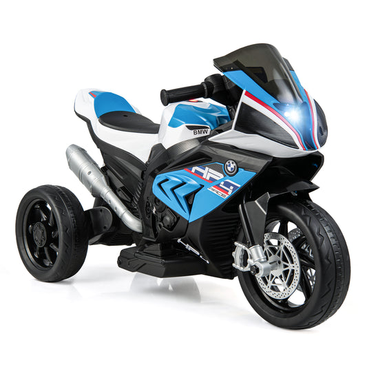 Infans 12V Kids Ride on Motorcycle Licensed BMW 3 Wheels Electric Toy w/ Light & MusicBlue