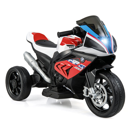 Infans 12V Kids Ride on Motorcycle Licensed BMW 3 Wheels Electric Toy w/ Light & MusicRed