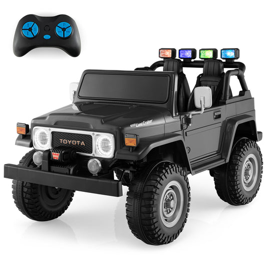 Infans 2 Seater Ride On Truck Car 12V Licensed Toyota FJ40 RC w/ Laser Light & MusicBlack