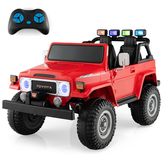 Infans 2 Seater Ride On Truck Car 12V Licensed Toyota FJ40 RC w/ Laser Light & MusicRed