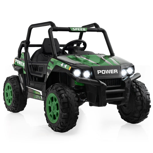 Infans 12V Kids Ride On UTV Electric Off-Road Truck Remote w/ LED Lights & Music Green
