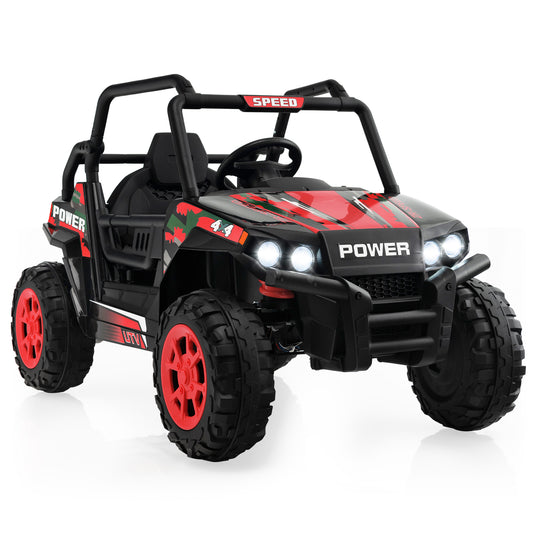 Infans 12V Kids Ride On UTV Electric Off-Road Truck Remote w/ LED Lights & Music Red