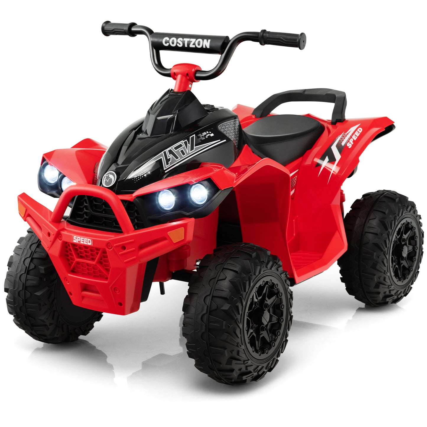 Infans 12V Battery Powered Kids Ride On ATV Electric 4-Wheeler Quad Car w/ MP3 & LightRed