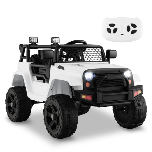 Infans 12V Kids Ride On Truck Car Electric Vehicle Remote w/ Music & LightWhite