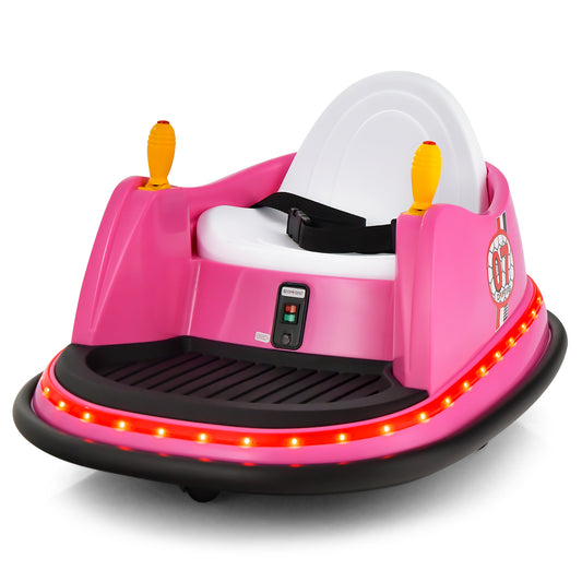 Infans 12V Vehicle 360?? Spin Race Toy Kids Ride On Bumper Car w/ Remote Control Pink