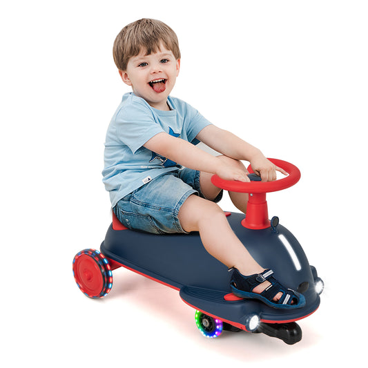 Infans 2 in 1 Electric Wiggle Car Kids Ride On Drifting Wiggle Car with Music and Pedal