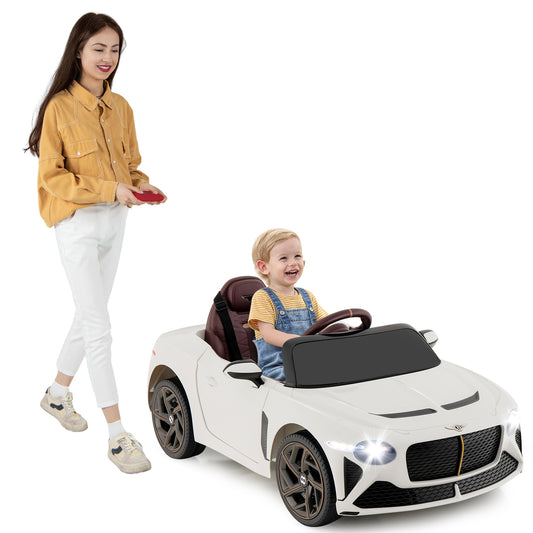 Infans 12V Licensed Bentley Bacalar Kids Electric Ride on Car w/Remote Control White