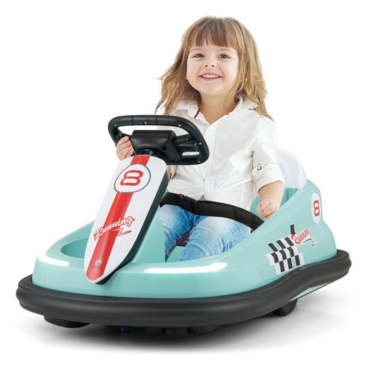 Infans 6V Electric kids Ride-on Bumper Car w/ 360?? Spinning Dual Motors 2 Speeds Green