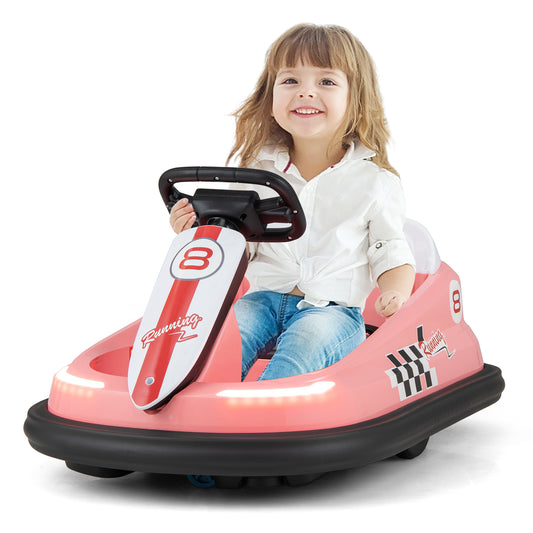 Infans 6V Electric kids Ride-on Bumper Car w/ 360?? Spinning Dual Motors 2 Speeds Pink